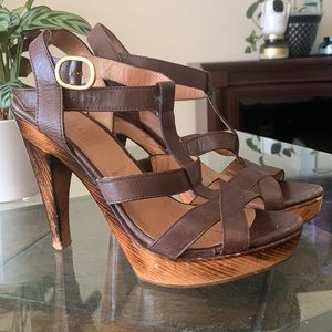 MaxMara Platform Wood Strap Sandals